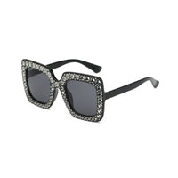 Oversized Diamante Square Sunglasses