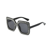 Oversized Square Sunglasses with Diamante Crystal Stones