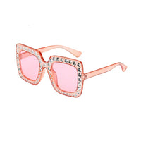 Oversized Diamante Square Sunglasses