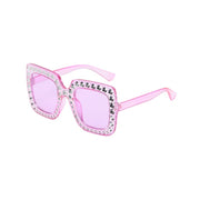 Oversized Square Sunglasses with Diamante Crystal Stones
