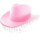 Luxury Cowboy Hat with Dangling Chain Diamante Stones