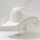Luxury Cowboy Hat with Dangling Chain Diamante Stones