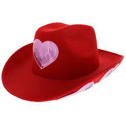 Sequinned Heart Cowboy Hat
