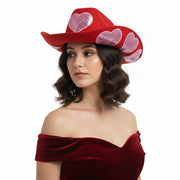 Sequinned Heart Cowboy Hat