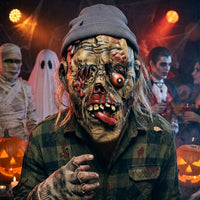 Scary Zombie Latex Head Mask with Beanie