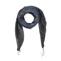 Lightweight Floral Print Square Scarf with Metallic Stripes