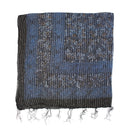 Lightweight Floral Print Square Scarf with Metallic Stripes
