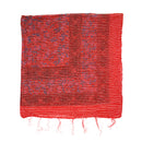 Lightweight Floral Print Square Scarf with Metallic Stripes