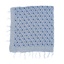 Lightweight Star Print Square Scarf with Metallic Stripes