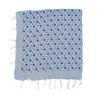 Lightweight Star Print Square Scarf with Metallic Stripes