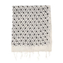 Lightweight Star Print Square Scarf with Metallic Stripes