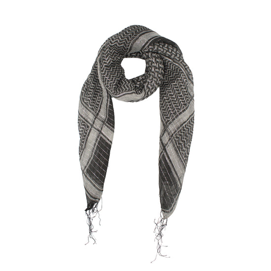 Shemagh Keffiyeh Patterned Metallic Thread Scarf