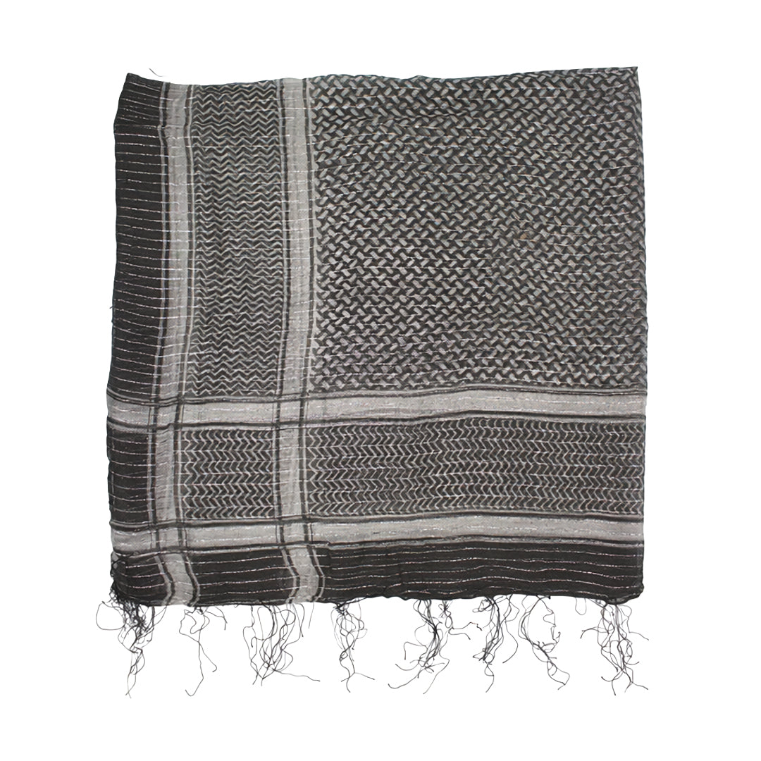 Shemagh Keffiyeh Patterned Metallic Thread Scarf