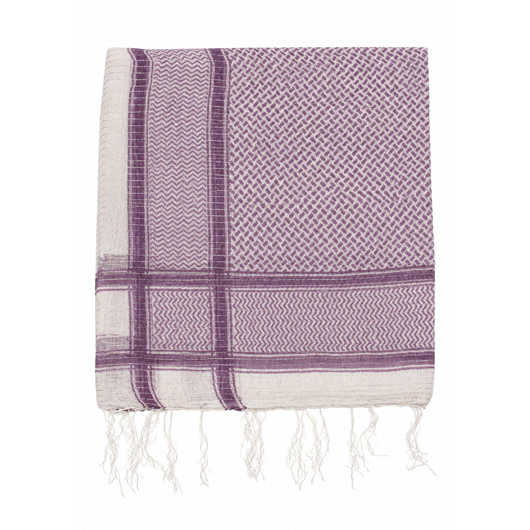 Shemagh Keffiyeh Patterned Metallic Thread Scarf