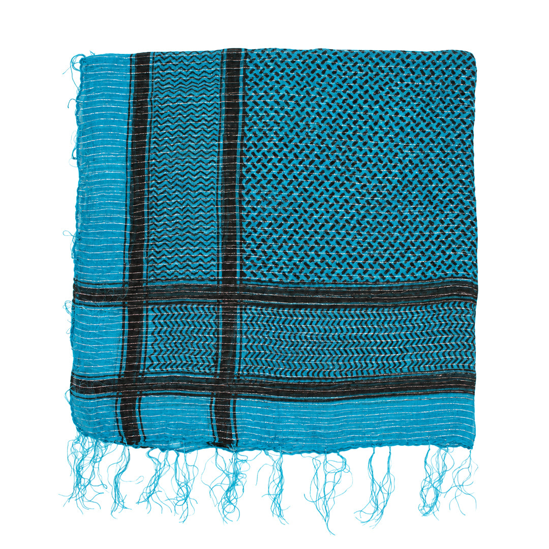 Shemagh Keffiyeh Patterned Metallic Thread Scarf