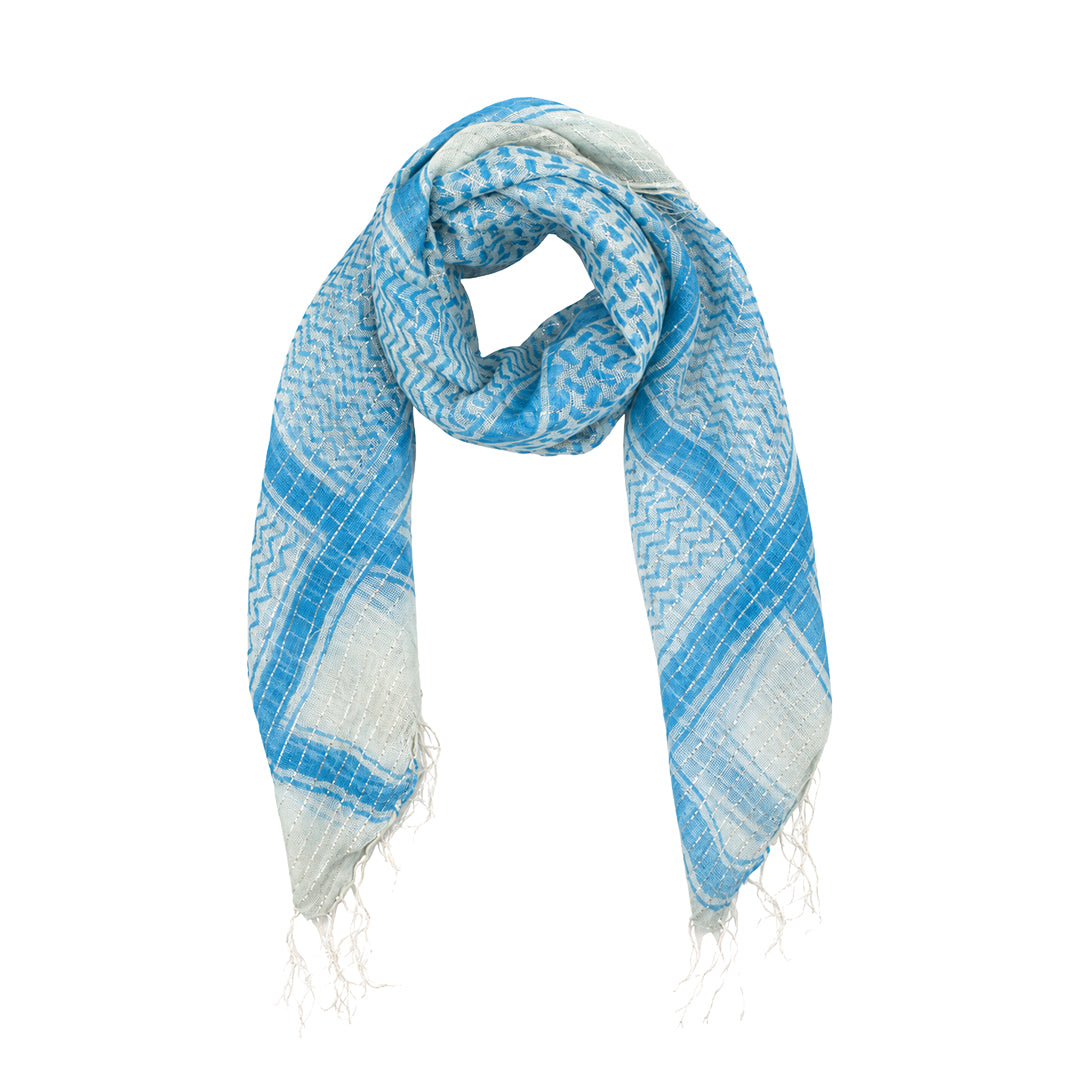 Shemagh Keffiyeh Patterned Metallic Thread Scarf