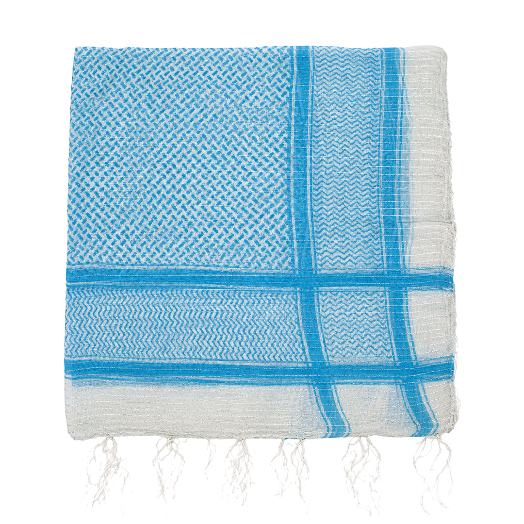 Shemagh Keffiyeh Patterned Metallic Thread Scarf