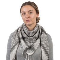 Shemagh Keffiyeh Patterned Metallic Thread Scarf