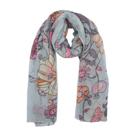 Lightweight Colourful Flower Printed Scarf