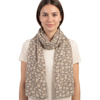 Black Daisy Floral Print Scarf