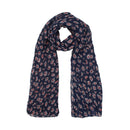 Black Daisy Floral Print Scarf