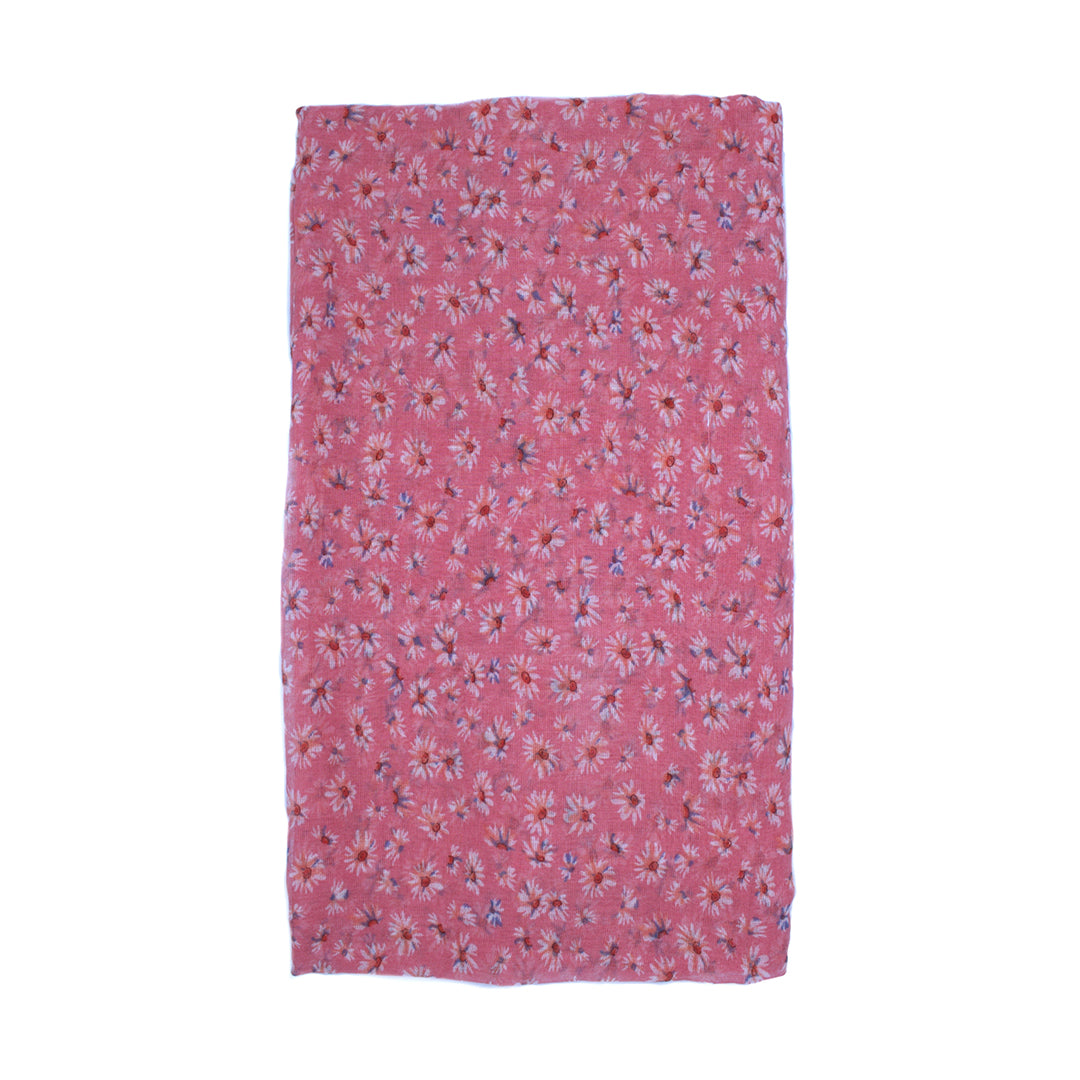 Black Daisy Floral Print Scarf