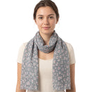 Black Daisy Floral Print Scarf