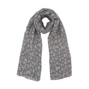 Black Daisy Floral Print Scarf