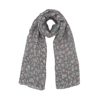 Black Daisy Floral Print Scarf