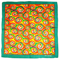 Tie Dye CND Peace Sign Bandana with Jade Green Border