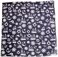 Navy Blue & White Nautical Themed Bandana