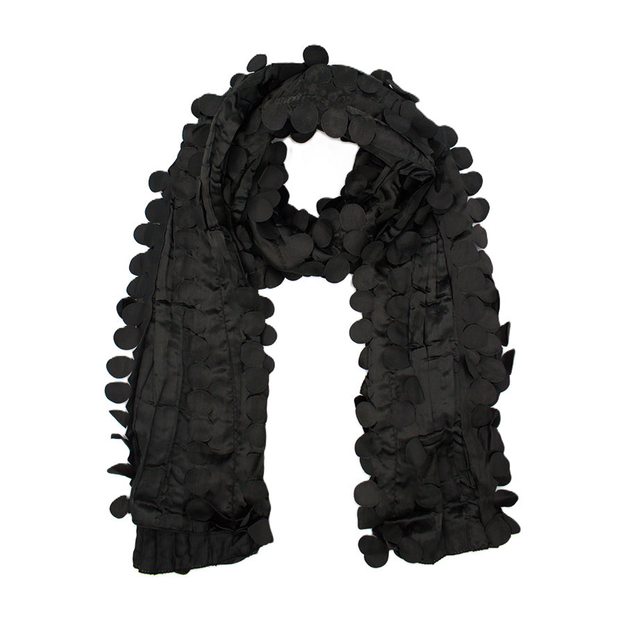 Textured Petal Scarf Ruffled Silky Fashion Scarf