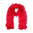 Textured Petal Scarf Ruffled Silky Fashion Scarf