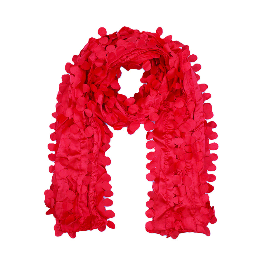 Textured Petal Scarf Ruffled Silky Fashion Scarf