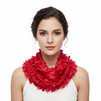 Red floral-patterned scarf on a white background