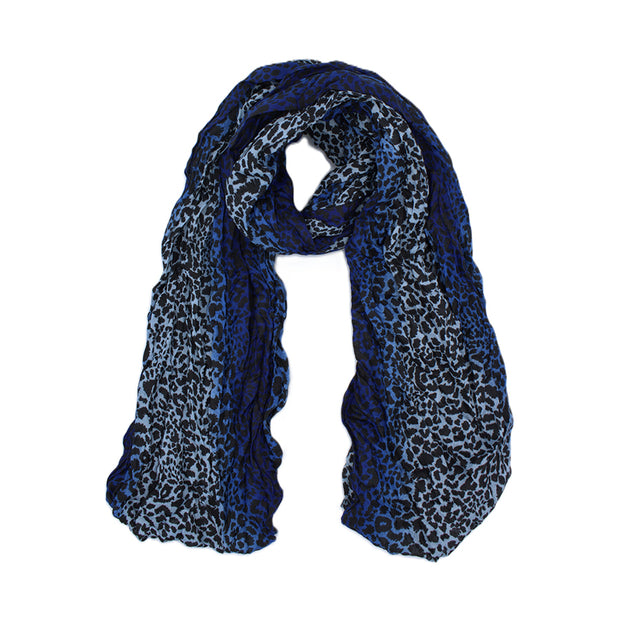 Striped Leopard Print Soft Crinkle Scarves Wrap Shawl