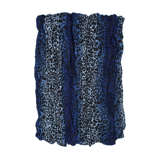 Striped Leopard Print Soft Crinkle Scarves Wrap Shawl