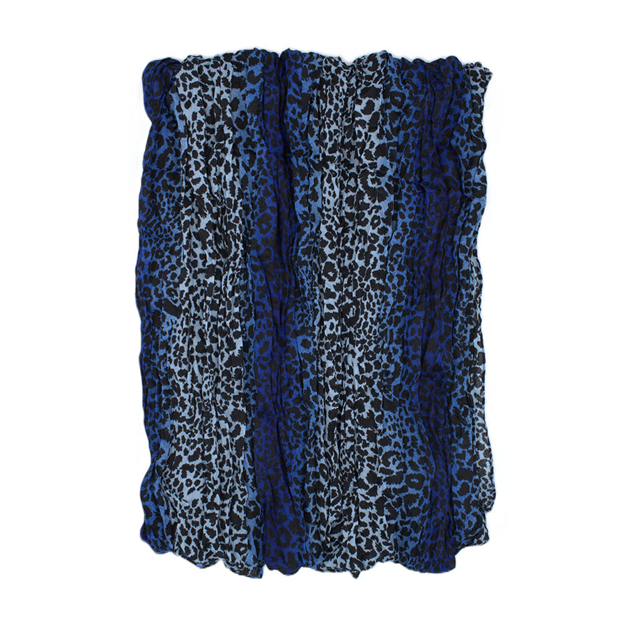 Striped Leopard Print Soft Crinkle Scarves Wrap Shawl