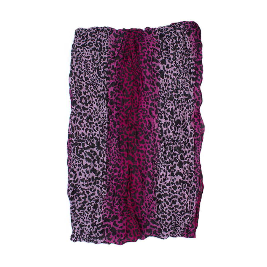 Striped Leopard Print Soft Crinkle Scarves Wrap Shawl