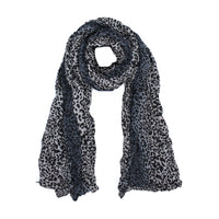 Striped Leopard Print Soft Crinkle Scarves Wrap Shawl
