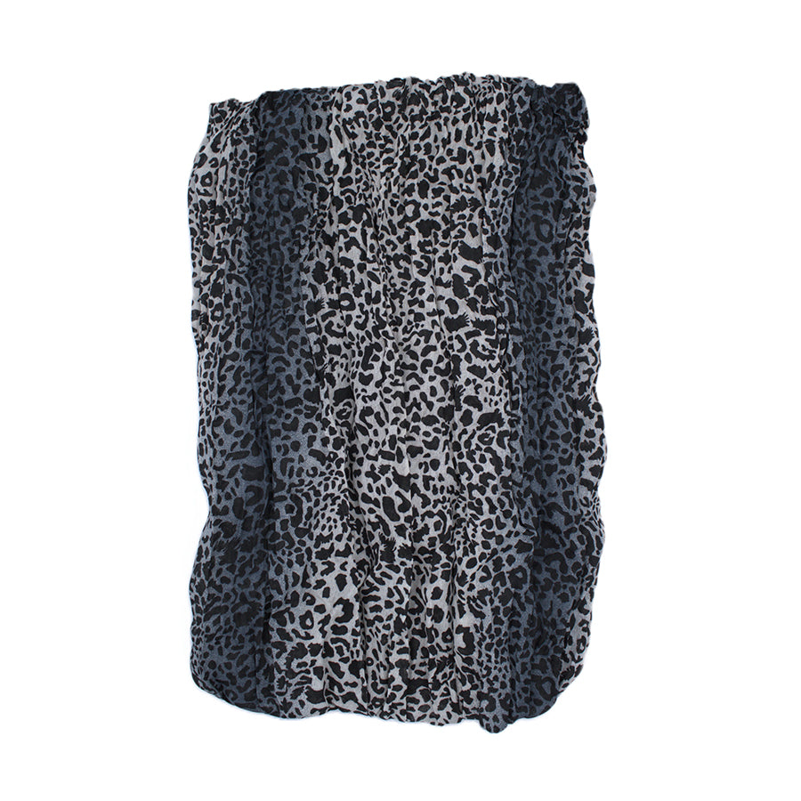 Striped Leopard Print Soft Crinkle Scarves Wrap Shawl