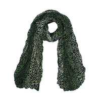 Striped Leopard Print Soft Crinkle Scarves Wrap Shawl