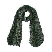 Striped Leopard Print Soft Crinkle Scarves Wrap Shawl