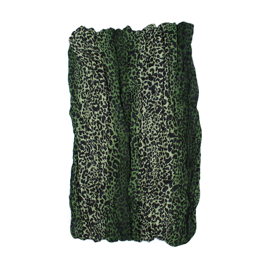 Striped Leopard Print Soft Crinkle Scarves Wrap Shawl