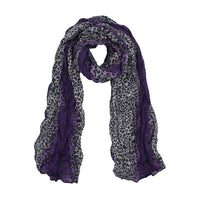 Striped Leopard Print Soft Crinkle Scarves Wrap Shawl