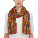 Colorful striped scarf on a white background