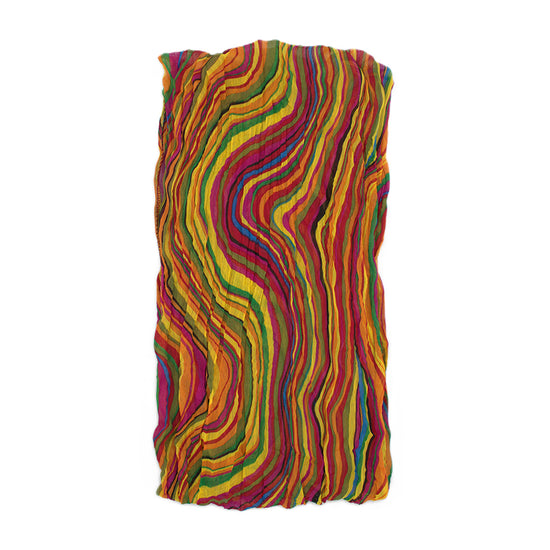 Multicolour Striped Wavy Pattern Soft Crinkle Scarves