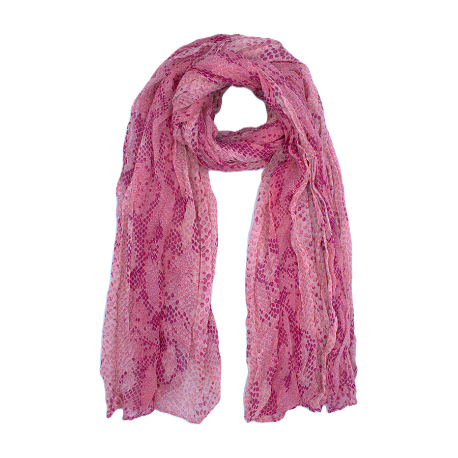 Mutlicolour Tone Snake Skin Print Scarf