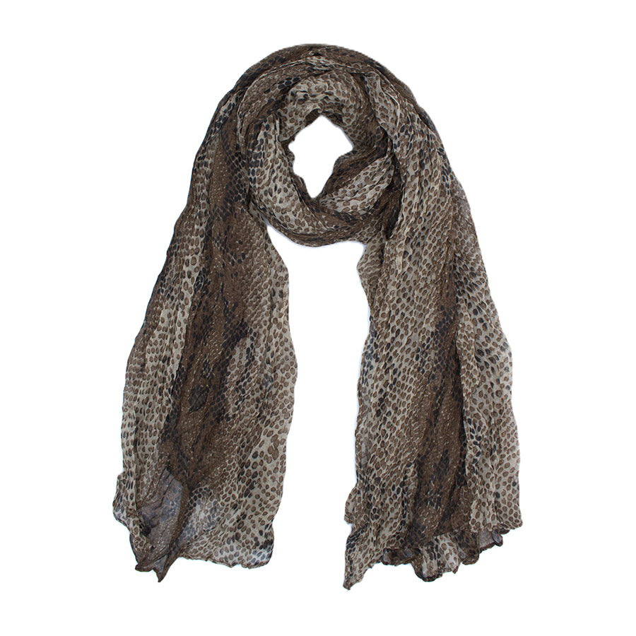 Mutlicolour Tone Snake Skin Print Scarf