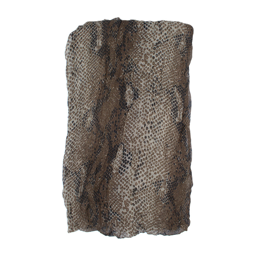 Mutlicolour Tone Snake Skin Print Scarf
